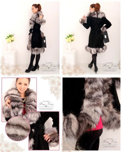 フォックスファー レザー ハーフコート