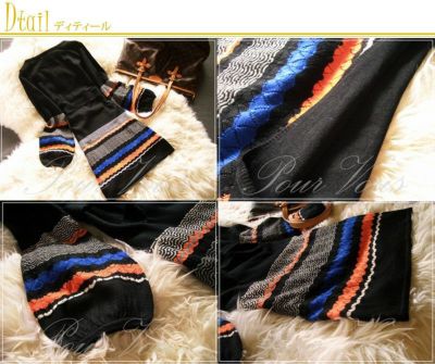 Aライン 幾何学柄 ニットワンピース