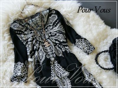 シフォンシルク 花柄模様 Aライン ワンピースドレス