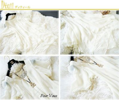 フリル シフォン ワンピース Aライン