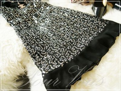 スパンコール シフォンシルク ワンピース