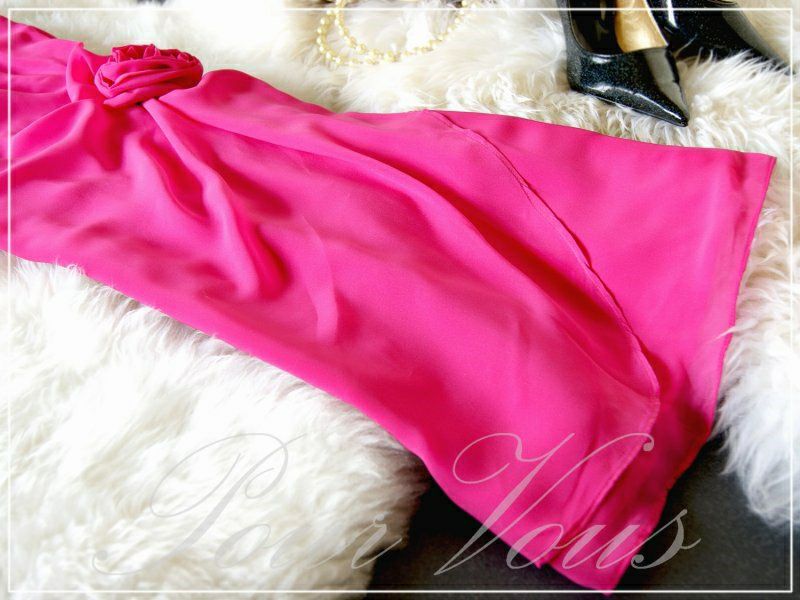 薔薇花柄モチーフ ロング ワンピースドレス