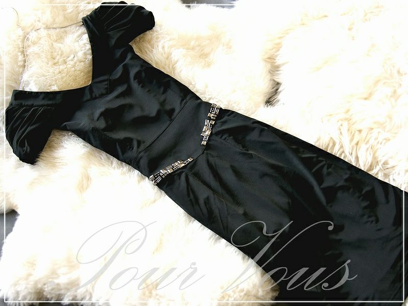 ビジュー ワンピースドレス ブラック