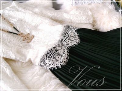 花柄カットワーク 本シルク ワンピースドレス