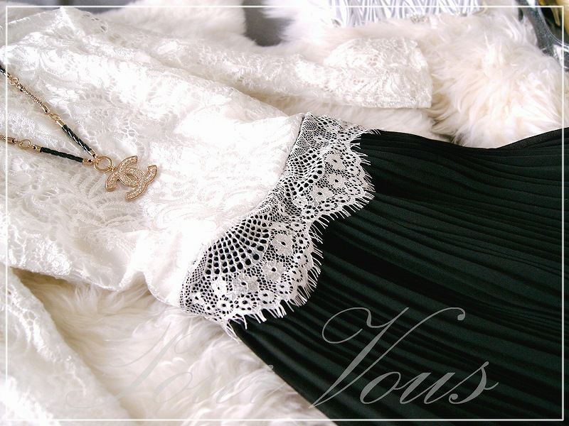 花柄カットワーク 本シルク ワンピースドレス