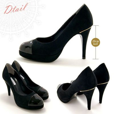 ハイヒール ゴールド ライン ラウンドトゥ