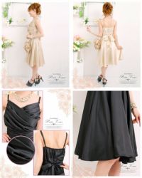 サテン フレアドレス カシュクール