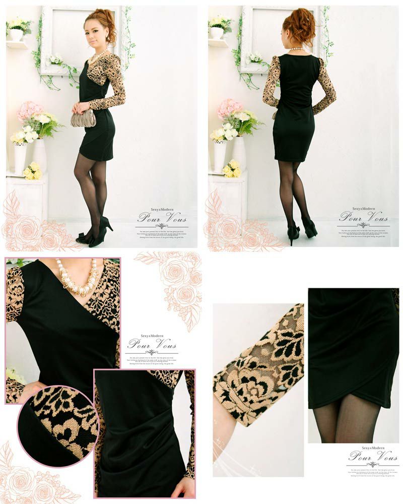 バイカラー ストレッチ ドレープ ドレス