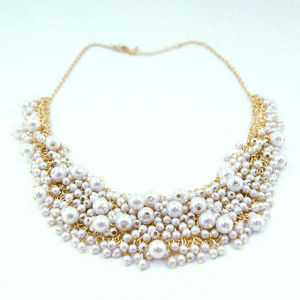 ビジュー パール ロングネックレス