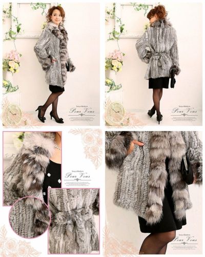 フォックスファー ラビットファー コート