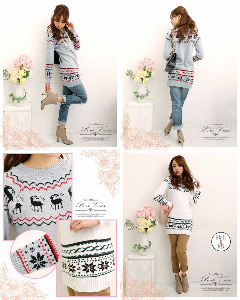 ノルディック柄 チュニックワンピース