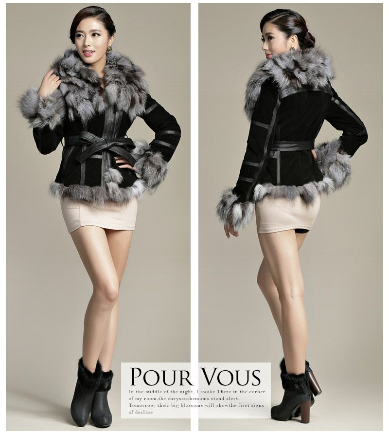 フォックスファー ハーフ丈 ジャケット