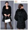 フォックスファー ラビットファー コート ブラック