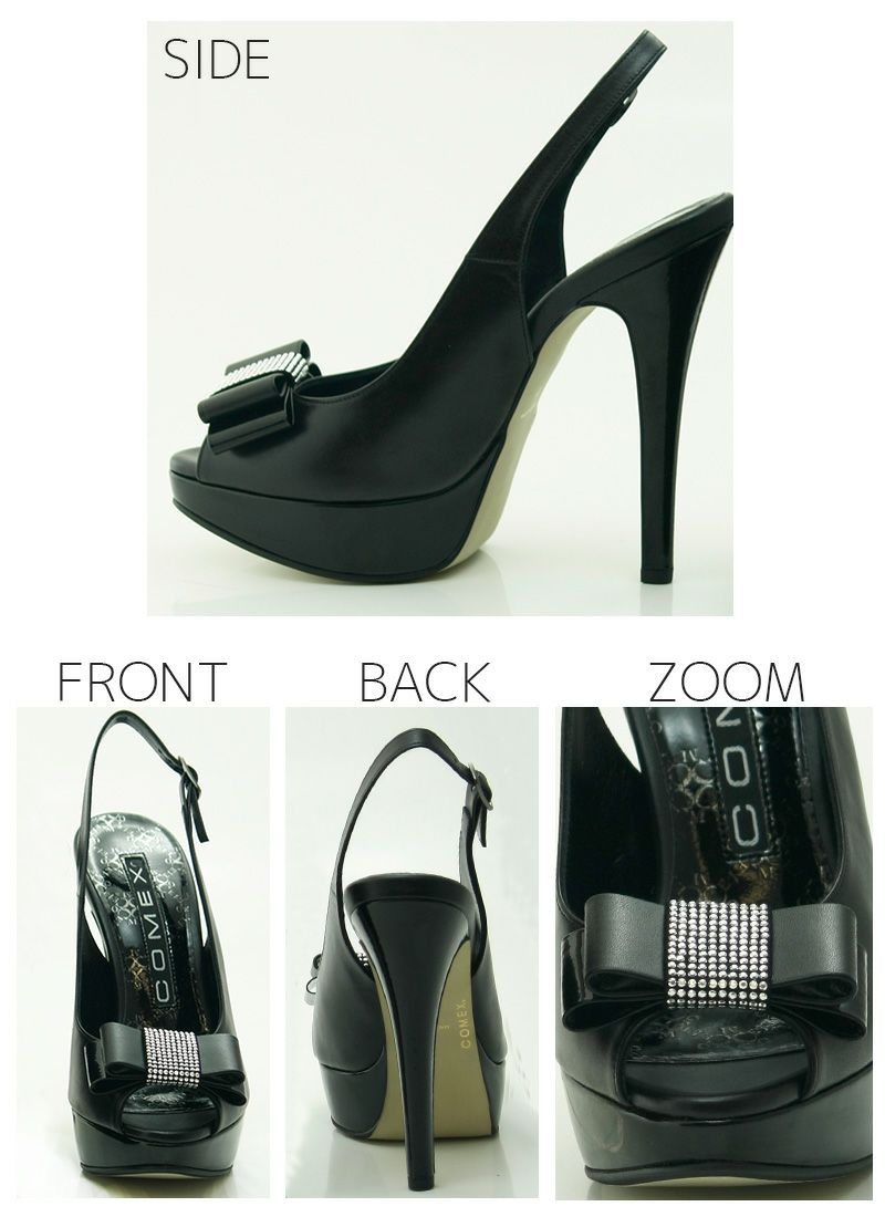 COMEX リボンラインストーンサンダル コメックス バックストラップ