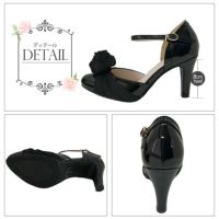 ローズモチーフ パンプス ストラップ付き