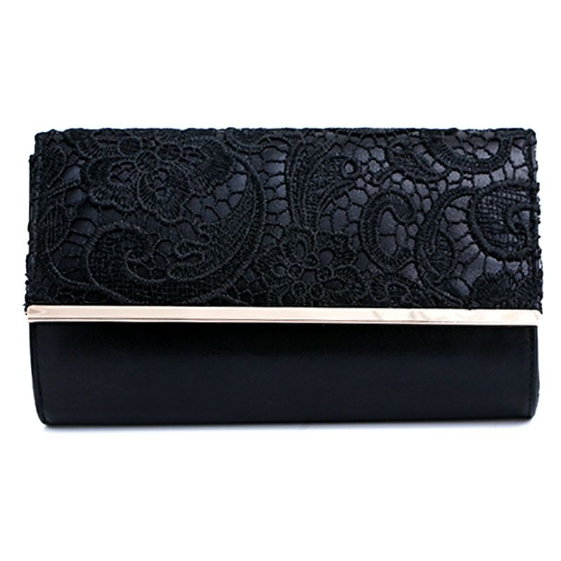 スクエアレースクラッチバッグ