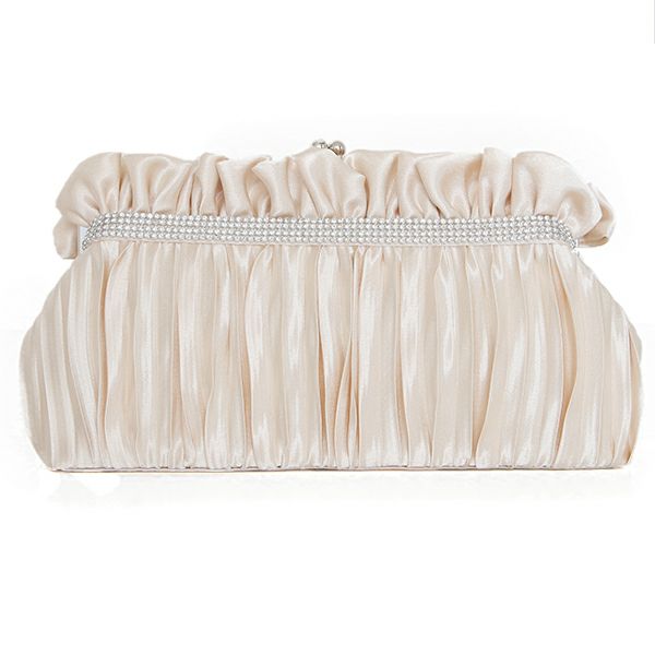 フリルプリーツがま口パーティバッグ