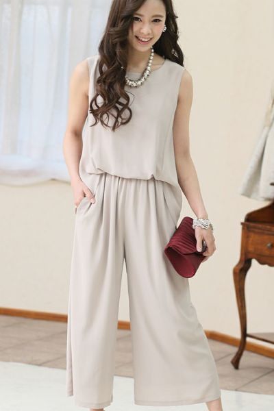 リラックスノースリーブパンツドレス