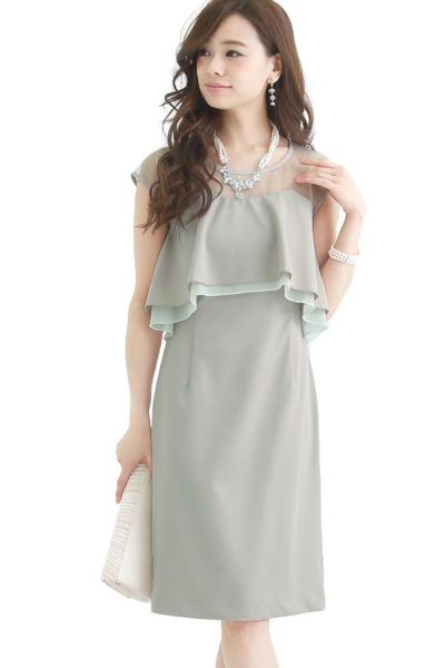 シースルーフリルドレス