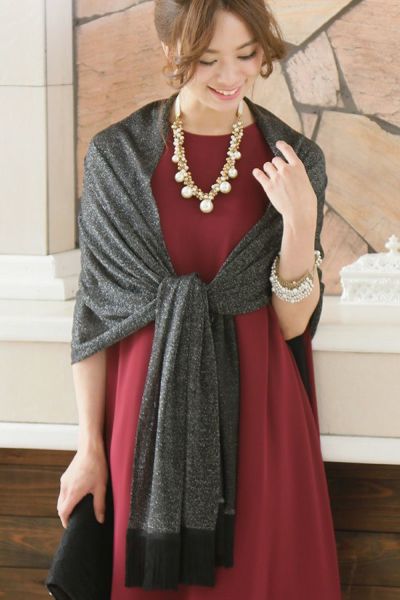 ラメニットシャイニーストール