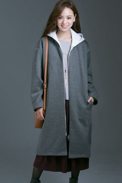 ボンディングニットバイカラーコート