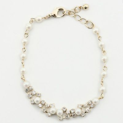 パール＆ラインストーンブレスレット