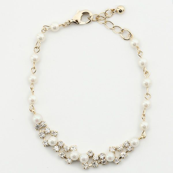 パール＆ラインストーンブレスレット