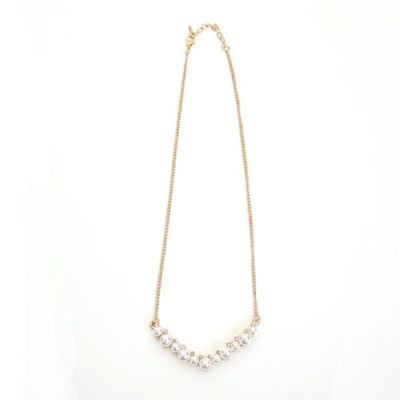 ストーン×パールシンプルネックレス