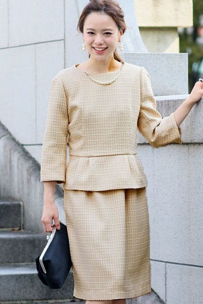 プルオーバーぺプラムツイードスーツ