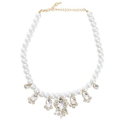 ビッグビジュー＆パールネックレス