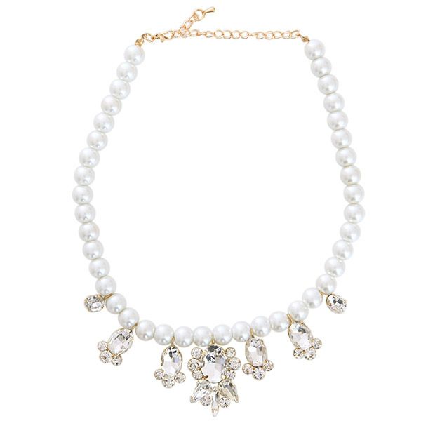 ビッグビジュー＆パールネックレス