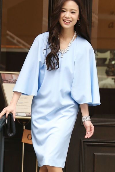 2WAYジョーゼットIラインシルエットワンピース