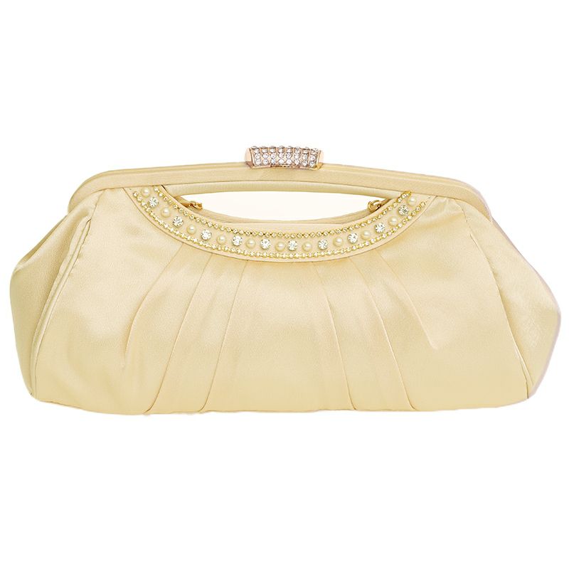 ビジュー＆サテンパーティバッグ