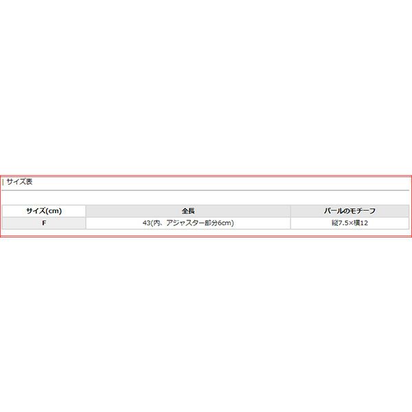 サイズ表