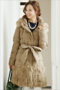 ラビットファーヘムダウンコート