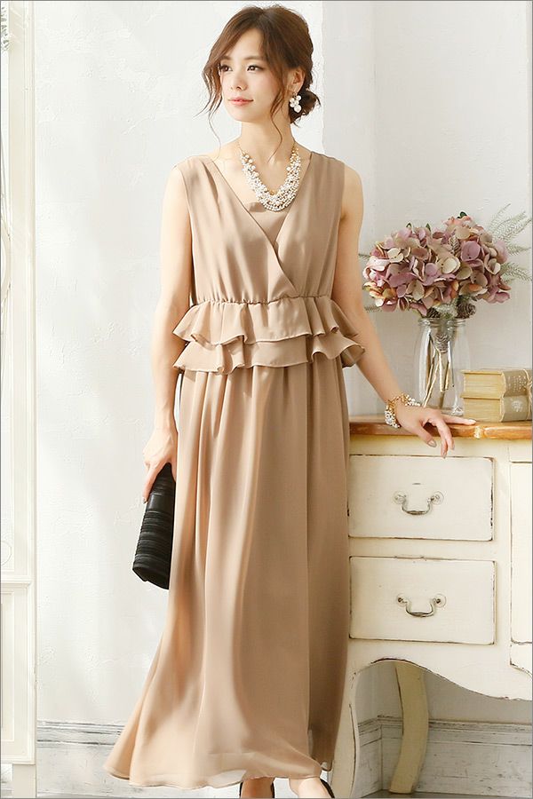 ハイウエストマキシドレス