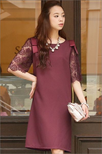 ショルダーリボンワンピース