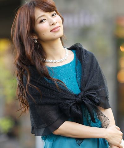 PUTUMAYO - PUTUMAYO  チュール付きベロアボレロ　新品 チュールショールスタイルボレロ｜PourVous