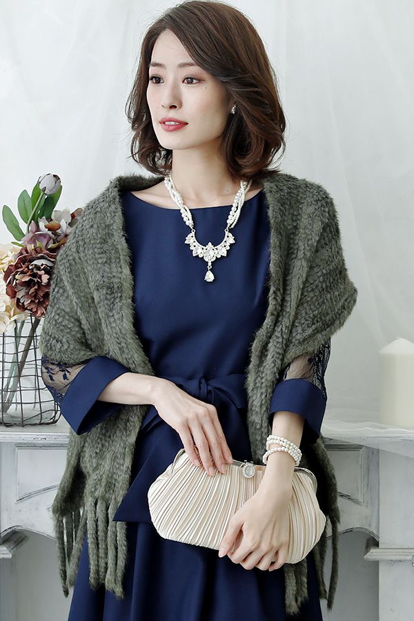 ミンクファーポケットショール