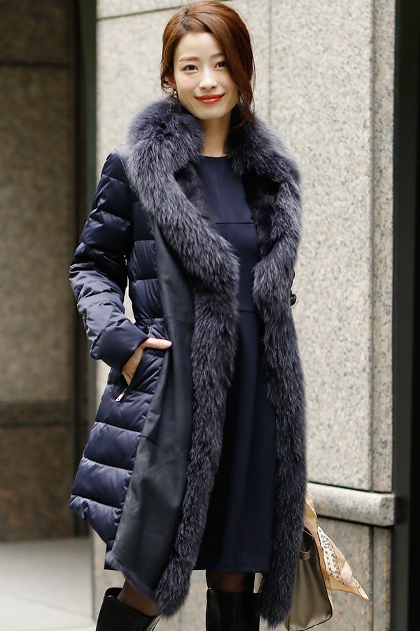 レザー＆ファーダウンコート