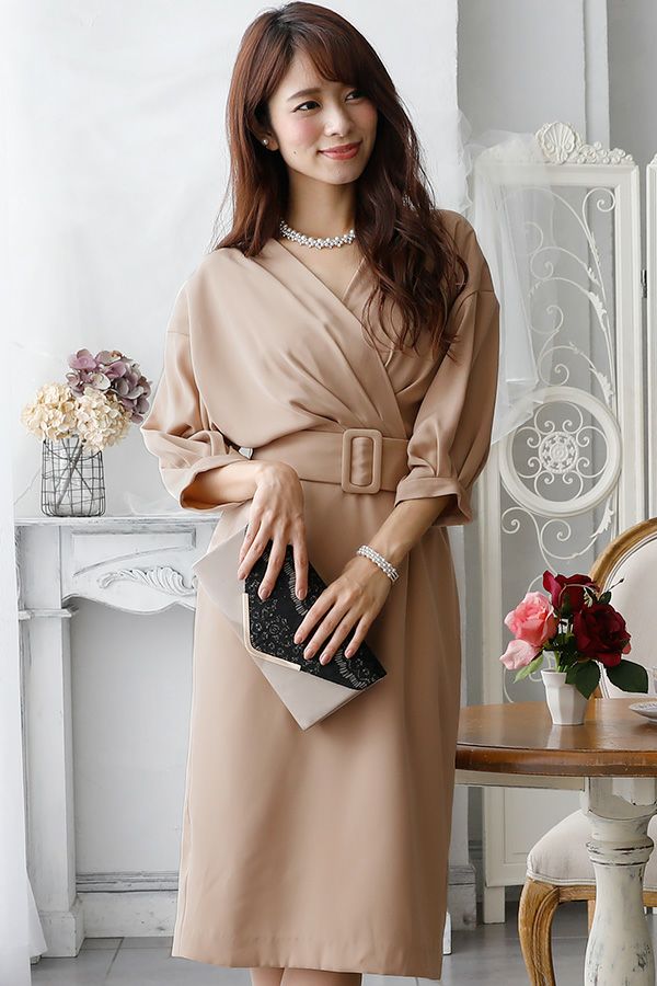 カシュクールベルトワンピース