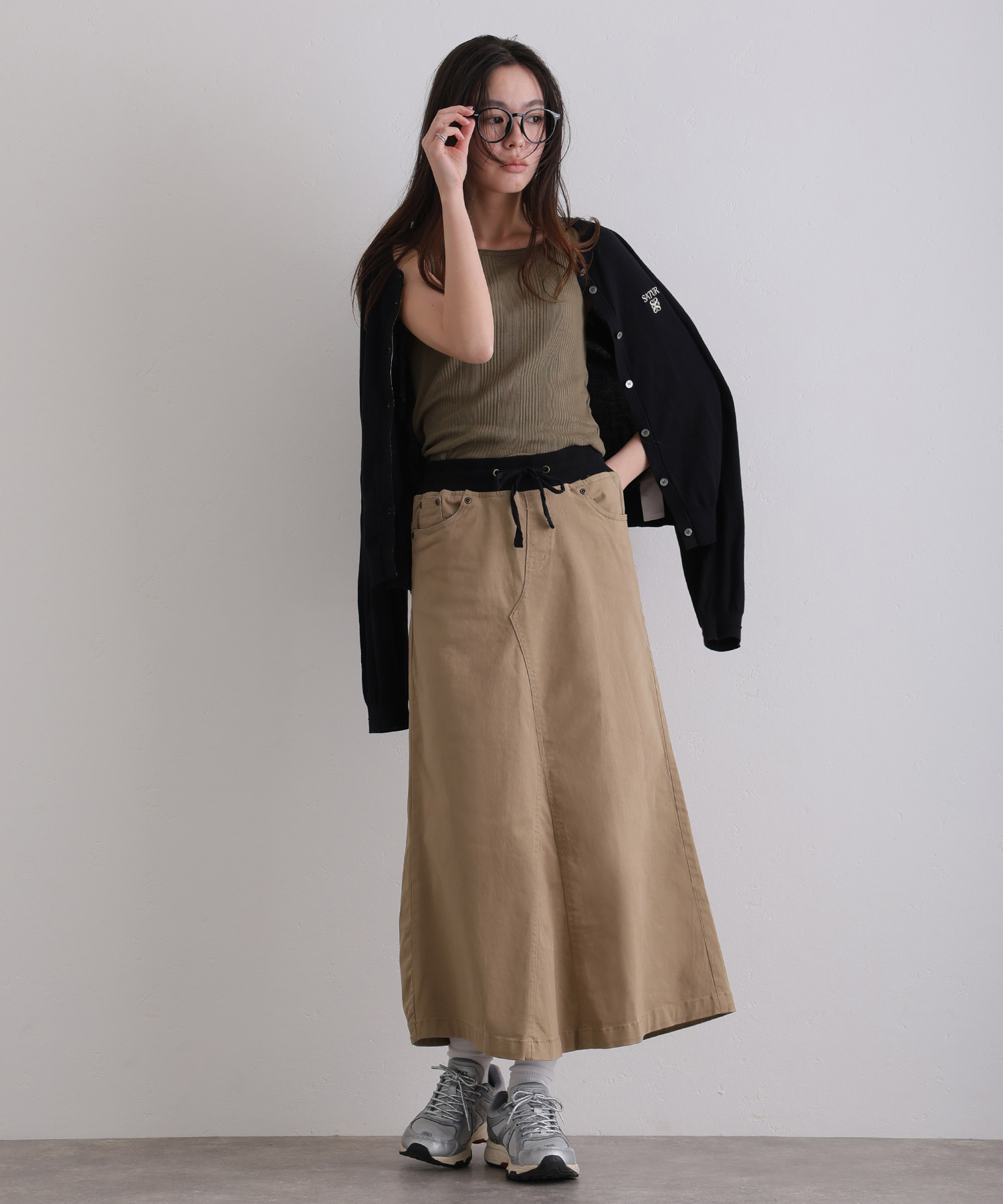 ウエストリブロングスカート