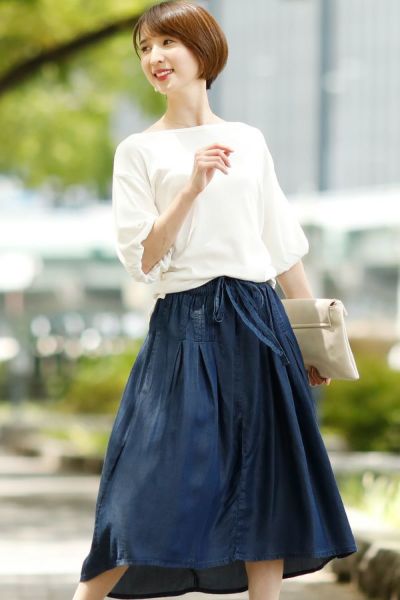 デニム風フィッシュテールスカート
