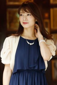 ツイストドレープバックレースボレロ