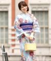 華格子　浴衣4点セット（半帯）