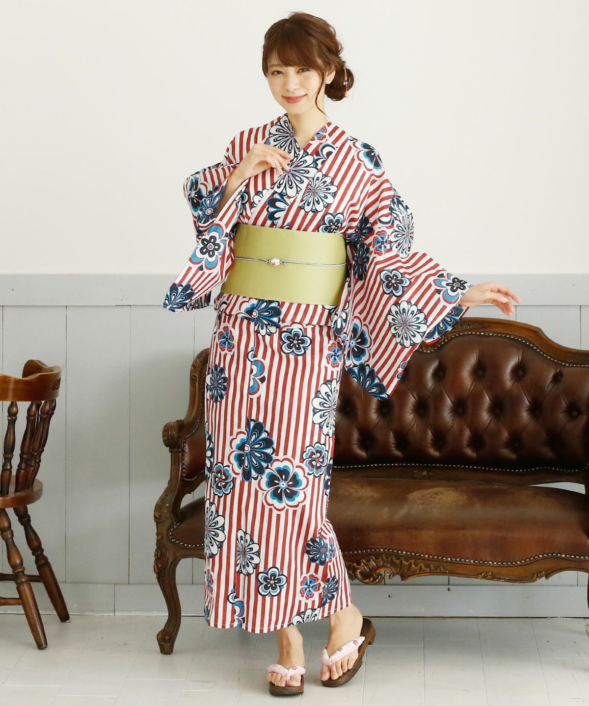 4点セット浜茄子ストライプ浴衣 GRL - 浴衣 浜茄子ストライプ の通販 by つばさ's shop