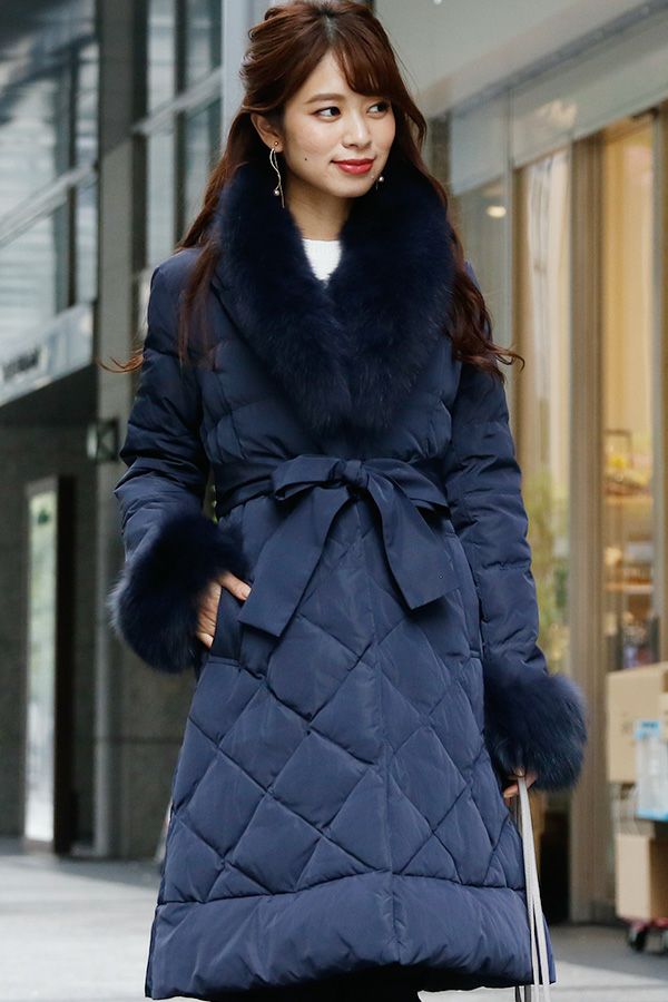 フォックスファーフレアダウンコート