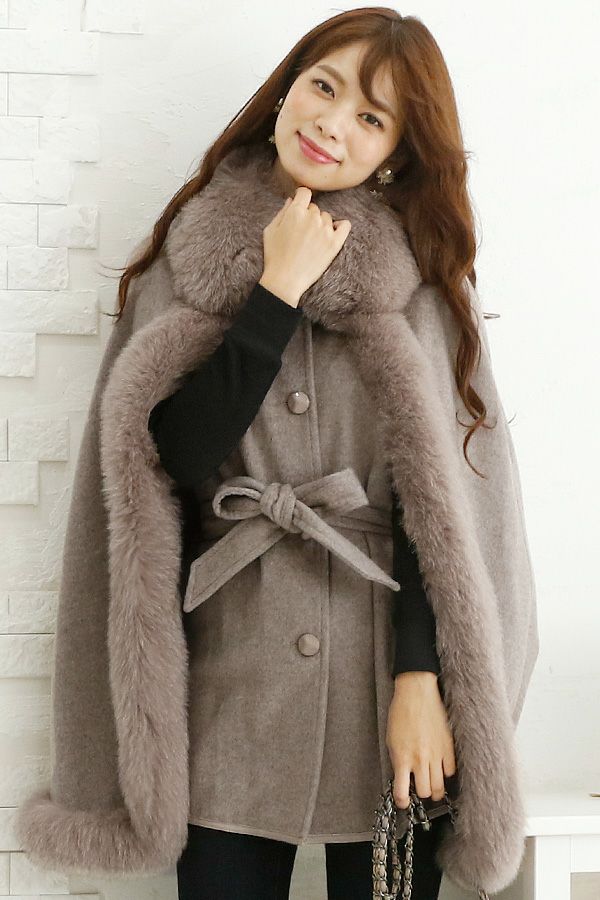 フォックスファーケープコート