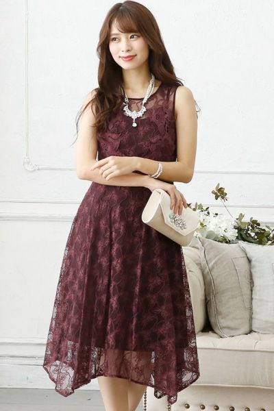 オーガンジーレースドレス