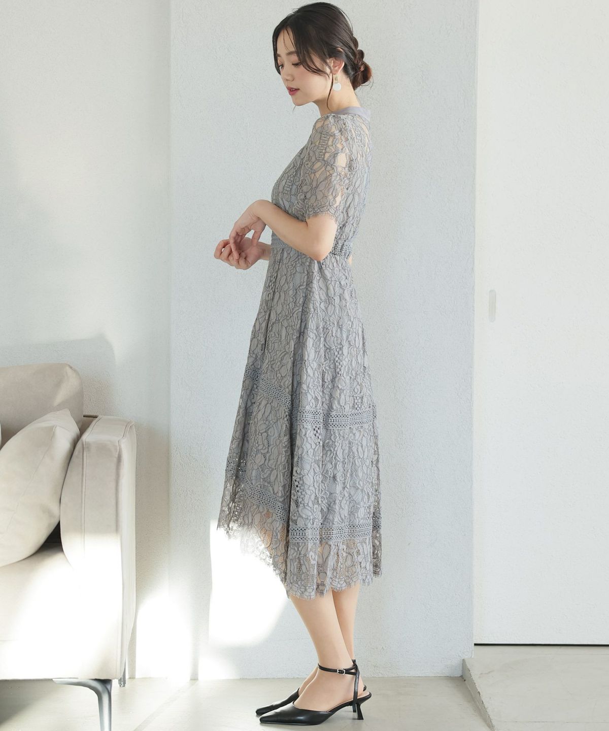 フィッシュテールオールレースドレス｜PourVous